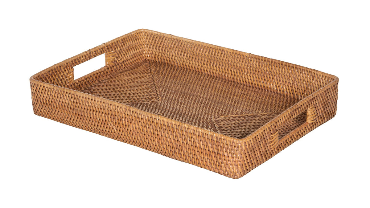Loma Rectangular Rattan Serving Tray - product view 1