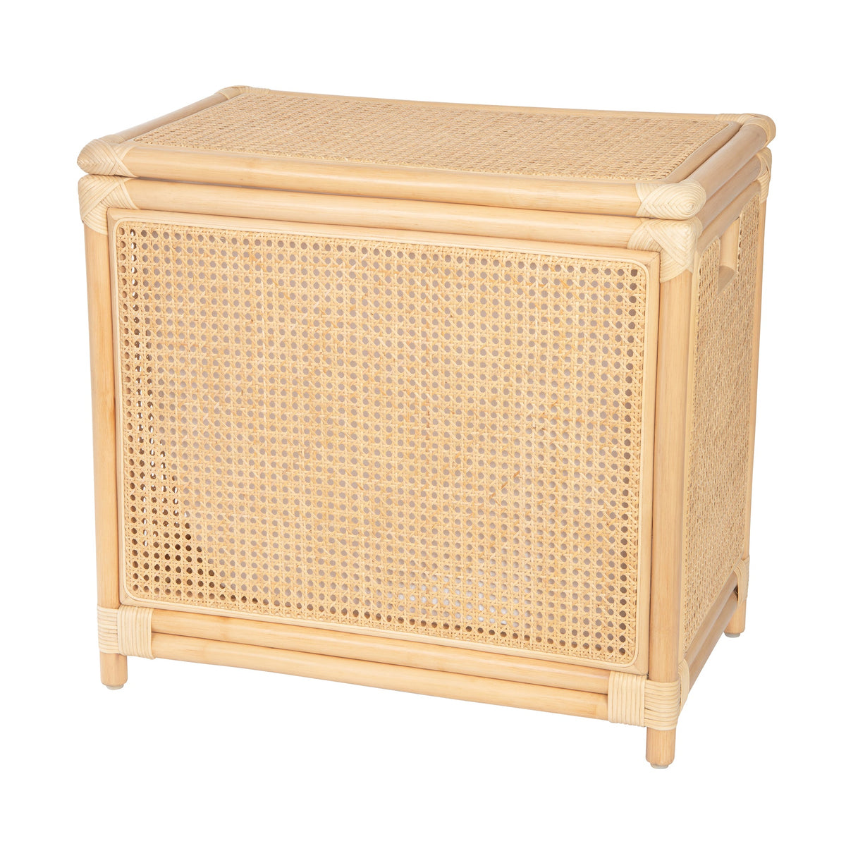 Rectangular Rattan Cane Clothes Hamper and Laundry Basket with Removable Liner & Lid, 2 Loads - product view 1
