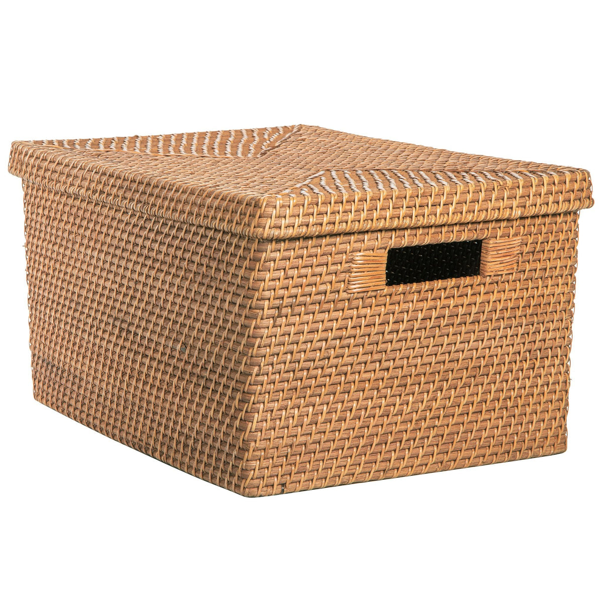 Loma Rectangular Rattan Storage Box and Decorative Storage Basket - product view 1