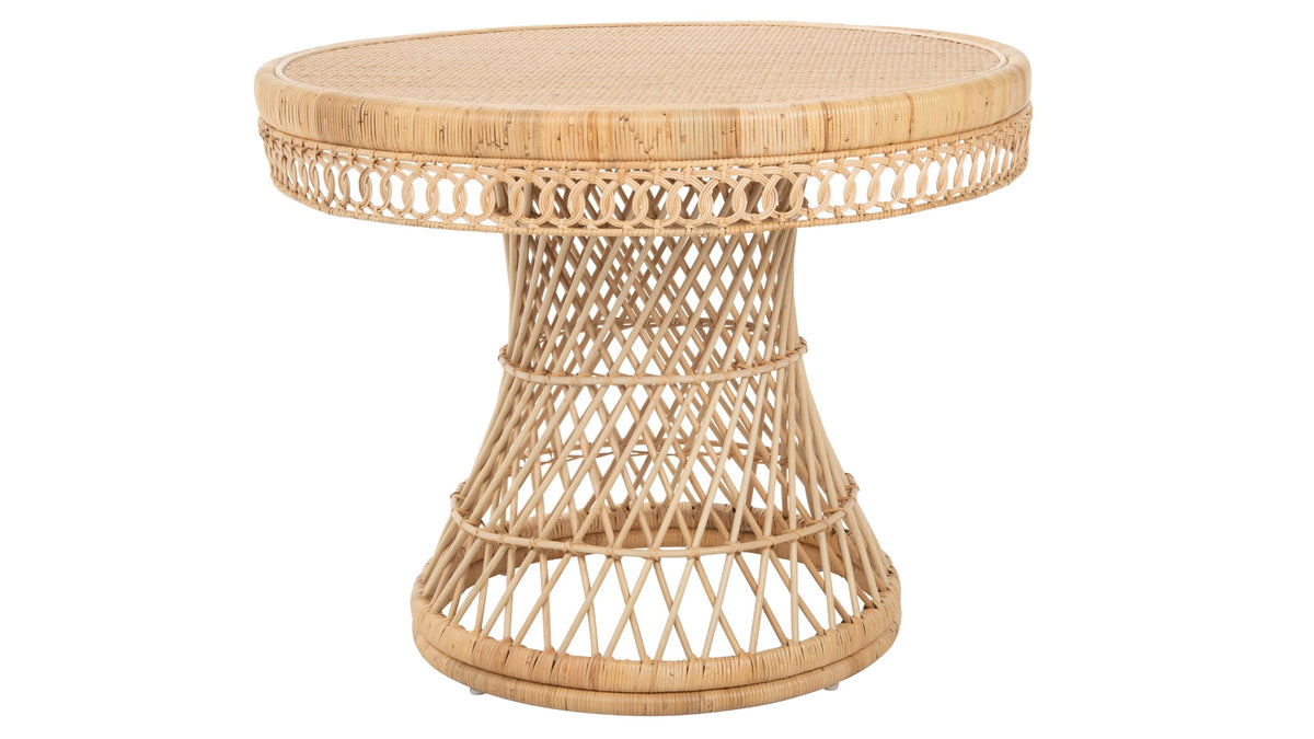 Round Rattan Peacock Dining Table, Natural - product view 1