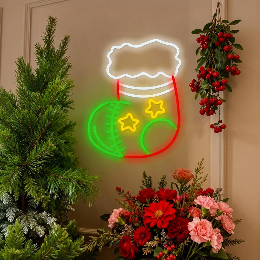 1 Piece Christmas Socks Decor Acrylic Artwork LED Neon Signs Lights - product view 1