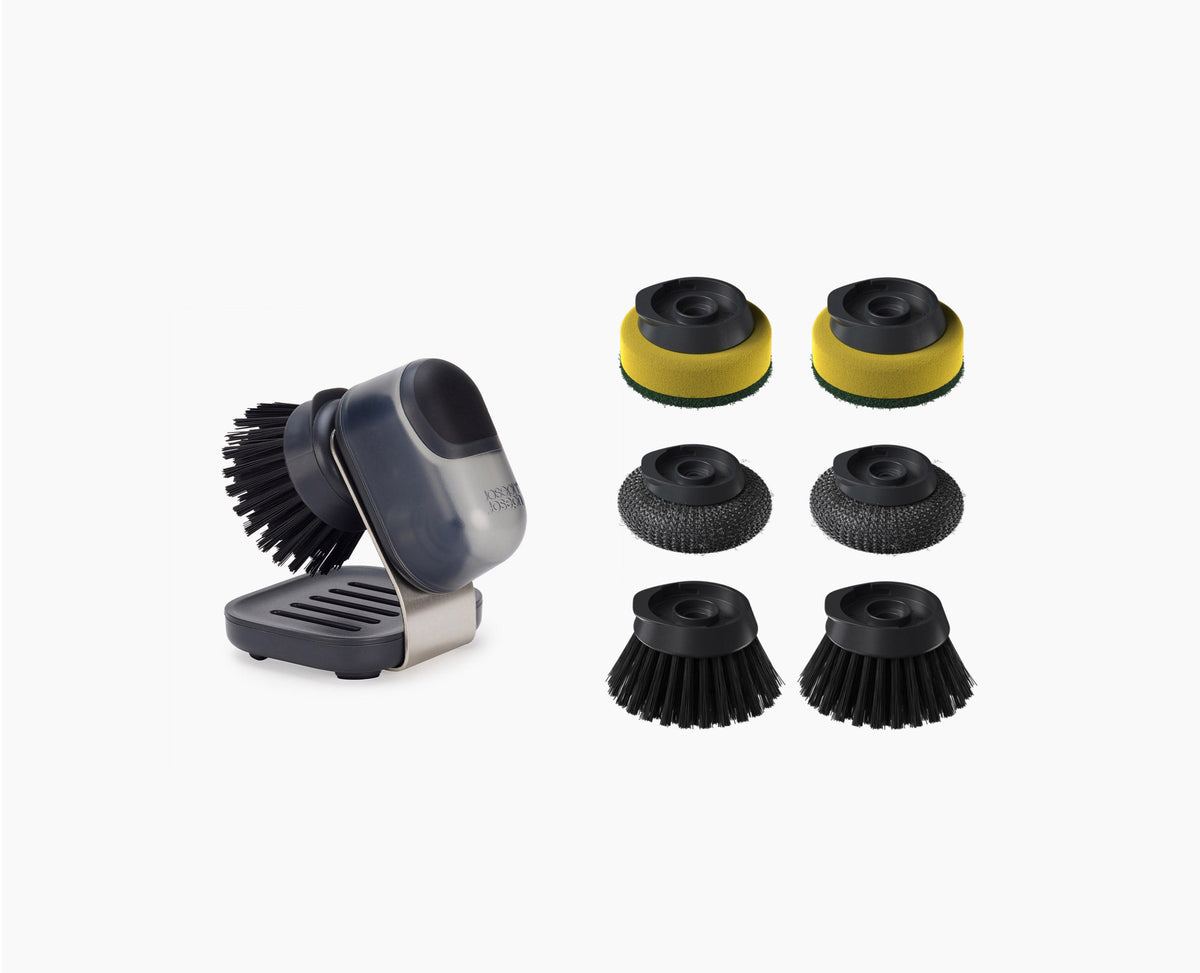 SinkTech™ Compact Soap Dispensing Dish Brush with Steel Stand & Extra Heads - product view 1