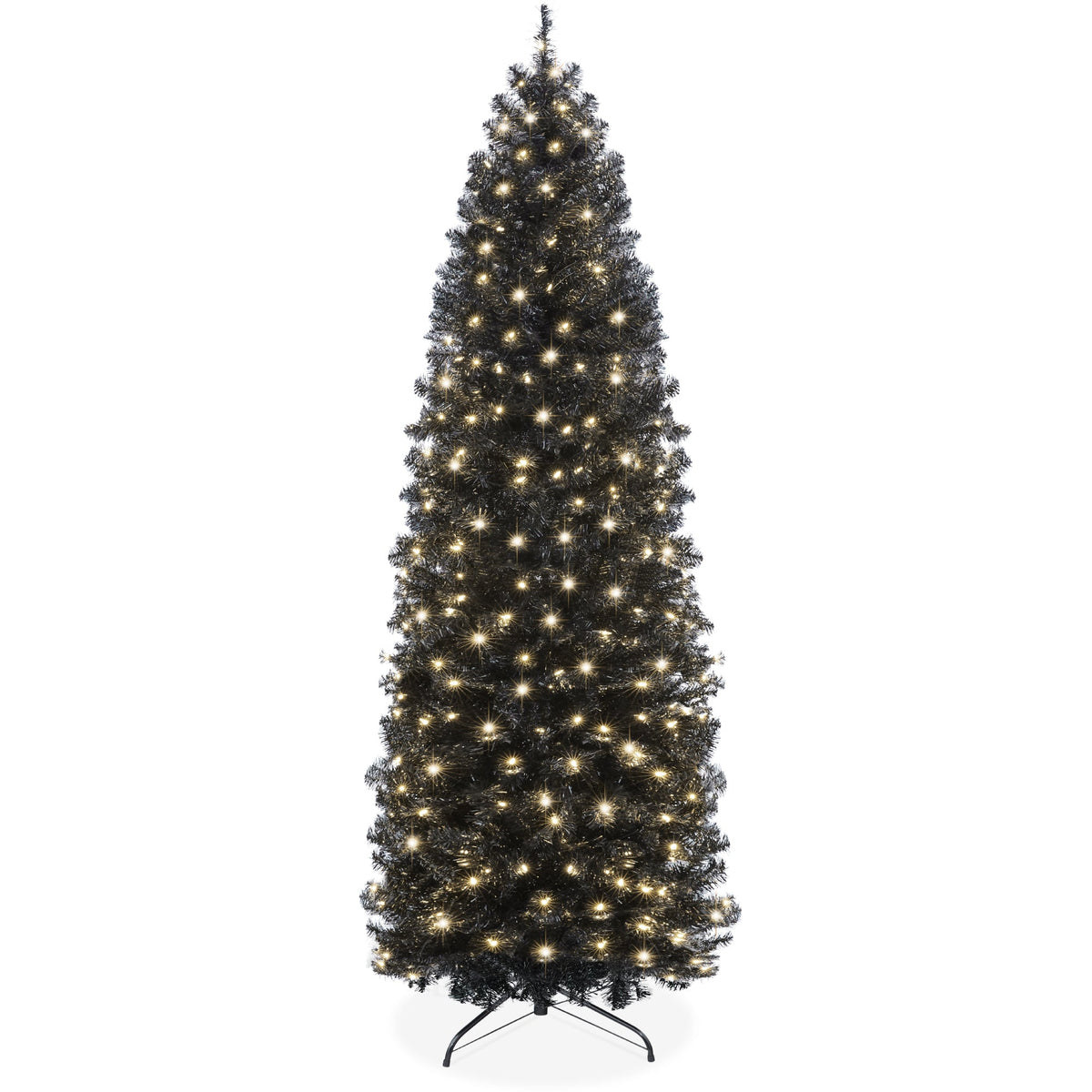 Pre-Lit Black Artificial Pencil Holiday Tree - product view 1