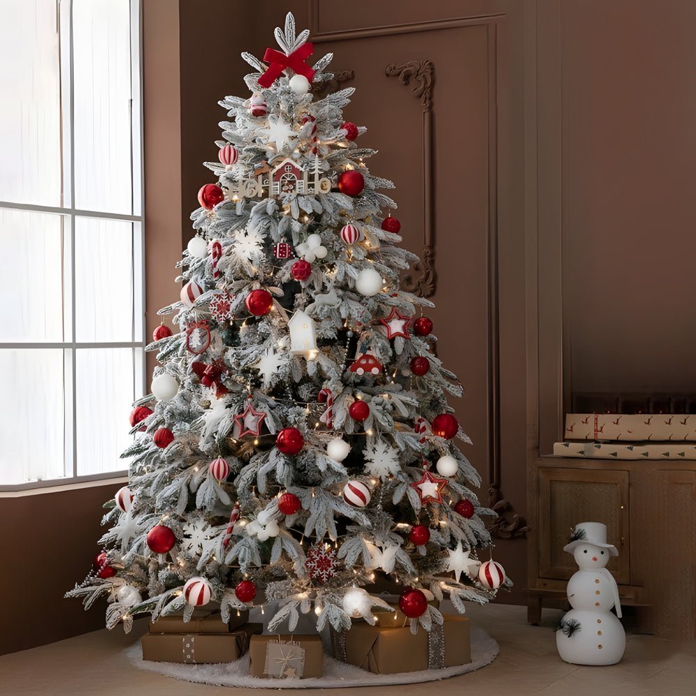 Artificial Simulation Falling Snow Christmas Decor Tree with String Lights - product view 1