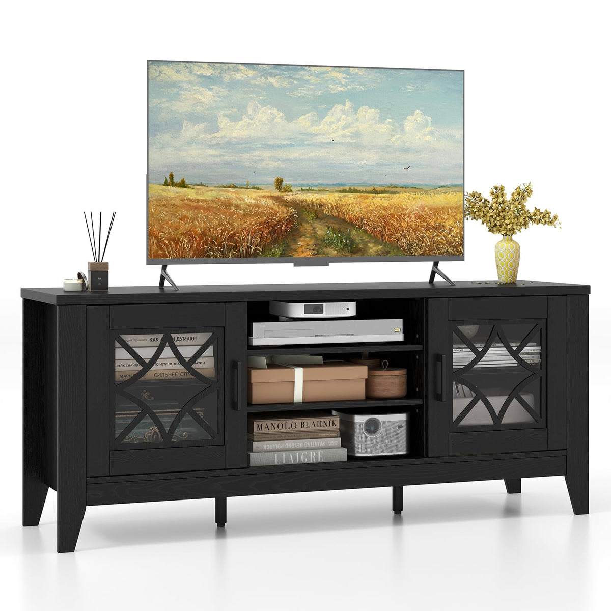 TV Stand for TVs up to 65”, Entertainment Center with 3-Position Adjustable Shelves - product view 1