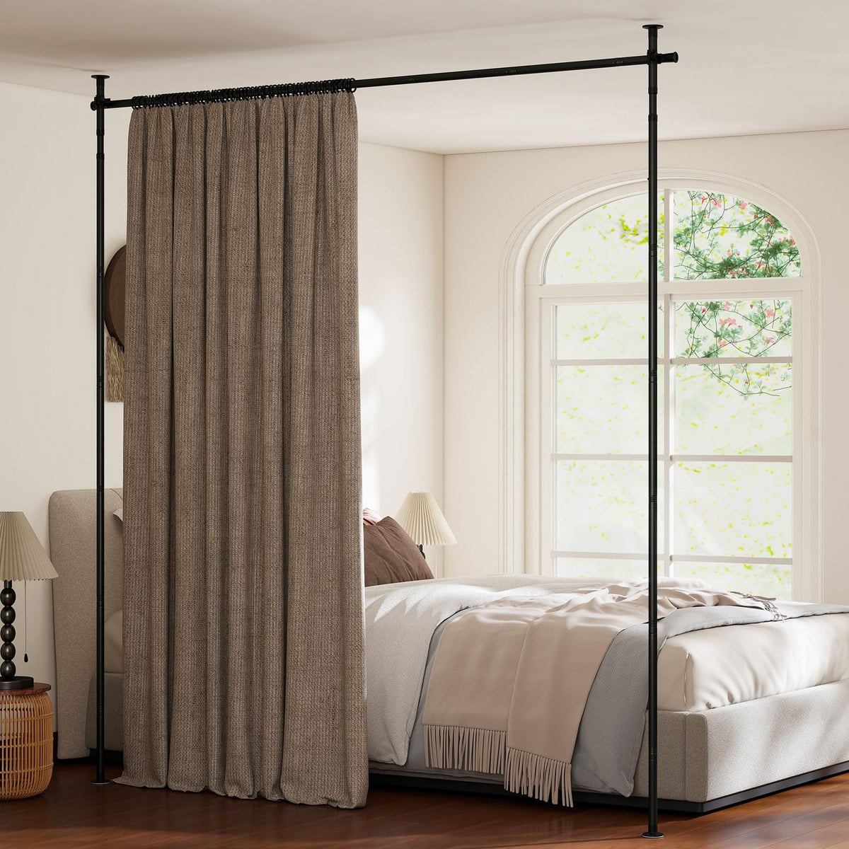 Room Divider Curtain Rod Adjustable 4-10 ft Height & 28-72 in Width - product view 1
