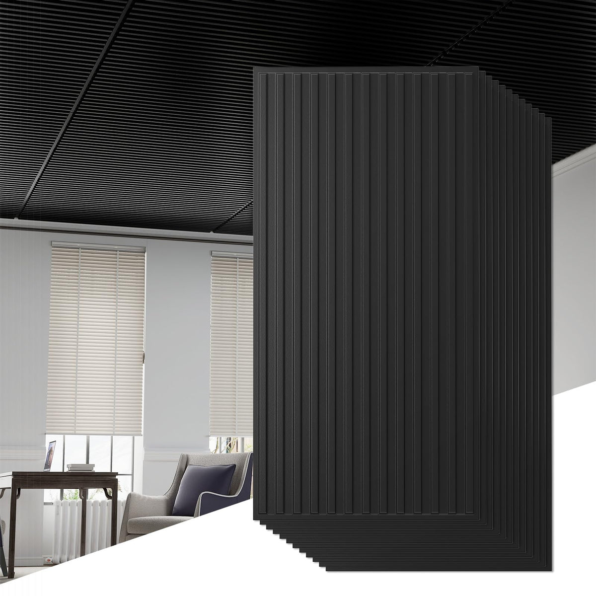12/24 Pack Fluted PVC Wall Panels - product view 1