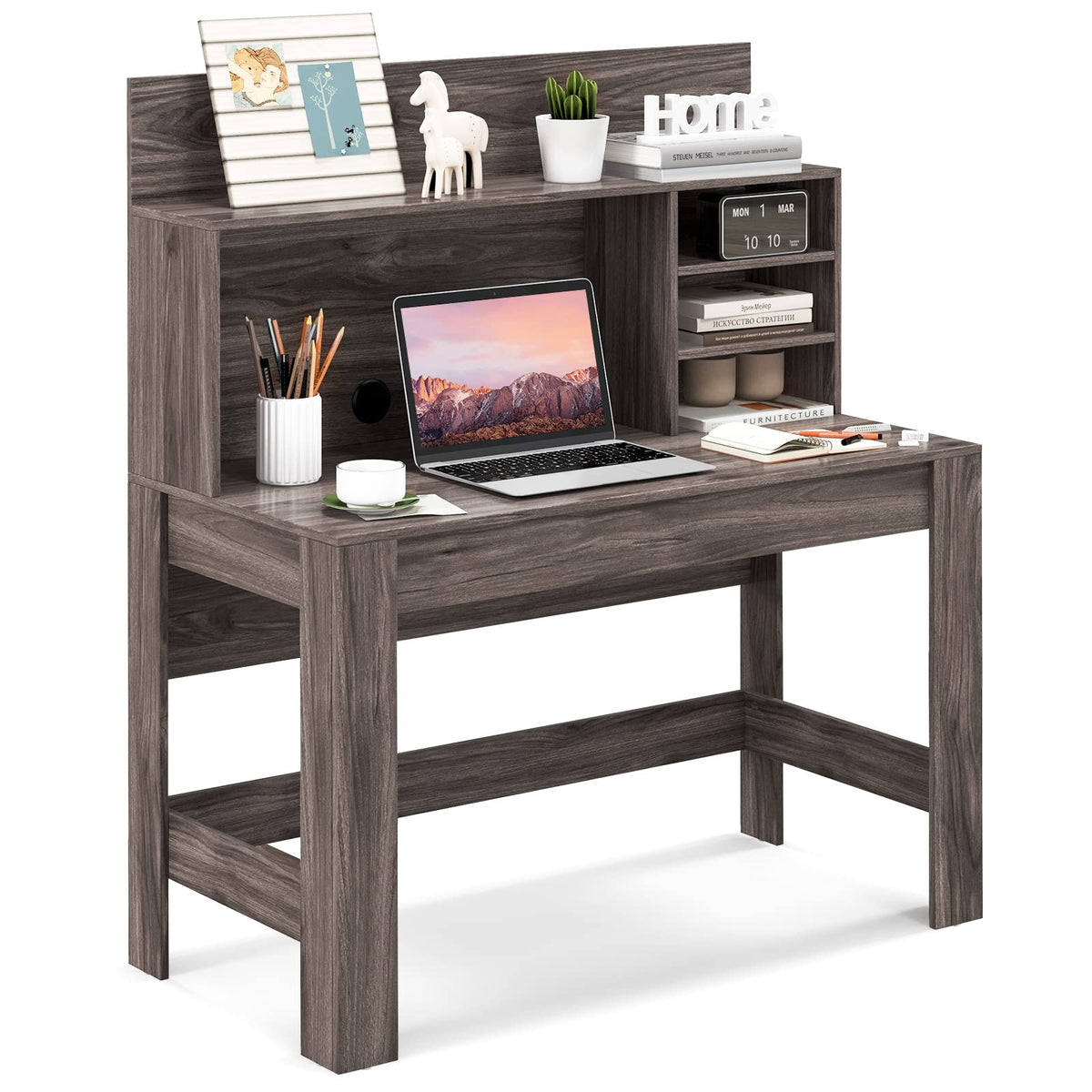 Computer Desk with Bookshelf - product view 1