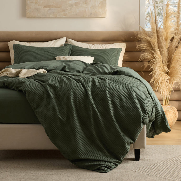 Cotton Waffle Duvet Cover Set - product view 1