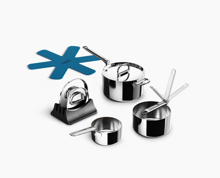 Space Steel Folding Handle 6-Piece Saucepan Set - product view 1