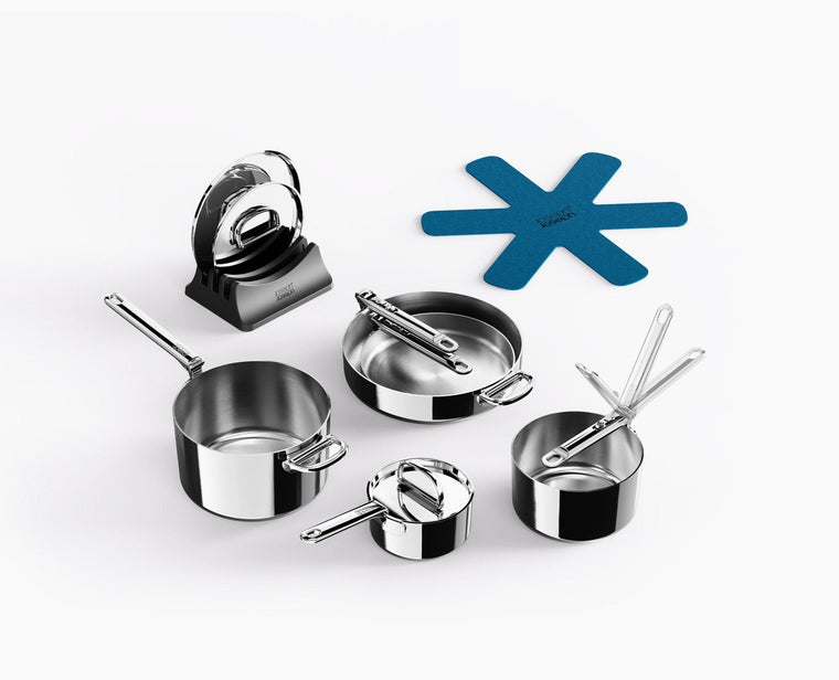 Space Steel Folding Handle 8-Piece Cookware Set - product view 1
