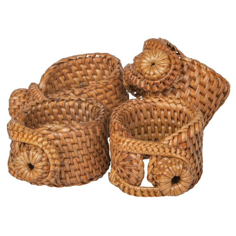 Loma Rattan Napkin Rings, Set of 4 Rings - product view 1