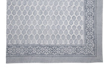 Hand Block Print Tablecloth, Gray - product view 1