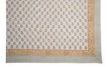 Hand Block Print Tablecloth, Yellow - product view 1