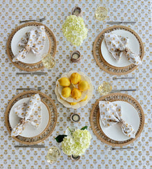 Hand Block Print Tablecloth, Yellow - product view 3