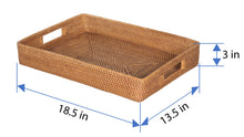 Loma Rectangular Rattan Serving Tray - product view 4