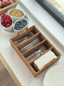 La Jolla Rattan Flatware Tray - product view 2