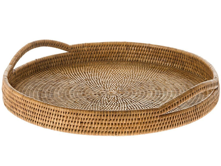La Jolla Rattan Round Serving Tray - product view 1