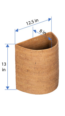 Loma Half-Moon Rattan Waste Basket - product view 4