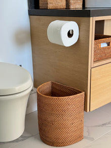 Loma Half-Moon Rattan Waste Basket - product view 2