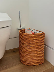 Loma Half-Moon Rattan Waste Basket - product view 6