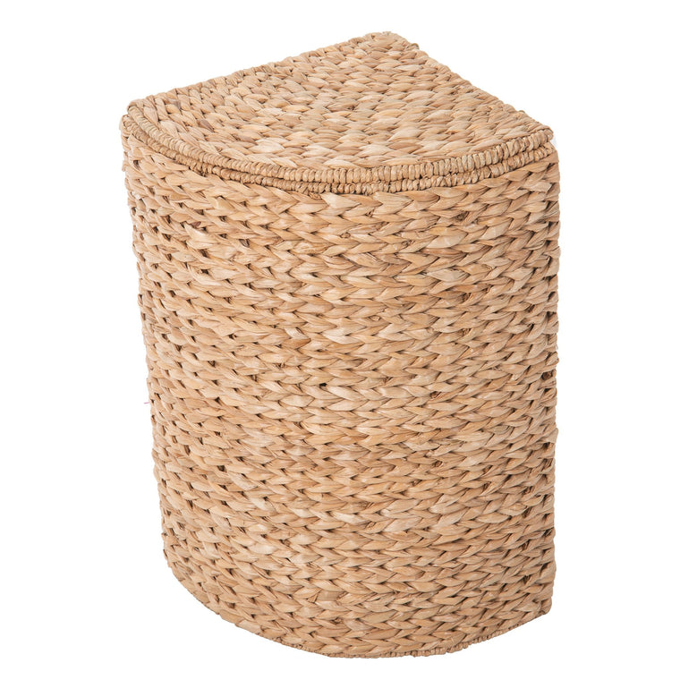 Pie Shaped Sea Grass Corner Hamper w/Liner, Natural - product view 1