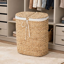 Oval Seagrass Laundry Sorter Hamper w/Liner, Natural - product view 6