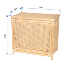 Rectangular Rattan Cane Clothes Hamper and Laundry Basket with Removable Liner & Lid, 2 Loads - product view 4