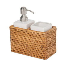 La Jolla Rattan Soap Dispenser and Tumbler and Tootbrush Holder Set - product view 1