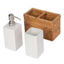 La Jolla Rattan Soap Dispenser and Tumbler and Tootbrush Holder Set - product view 3