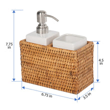 La Jolla Rattan Soap Dispenser and Tumbler and Tootbrush Holder Set - product view 4