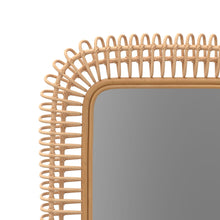 Rattan Coiled Rectangular Wall Mirror, Natural - product view 5