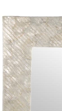 Capiz Seashell Mosaic Rectangular Decorative Wall Mirror, Pearlescent White - product view 2