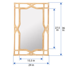 Rectangular Rattan Decorative Chippendale Wall Mirror - product view 4