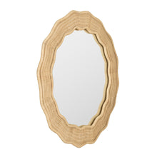 Scalloped Wicker Round Wall Mirror, Diameter 39.5 in, Natural - product view 8