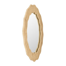 Scalloped Wicker Round Wall Mirror, Diameter 39.5 in, Natural - product view 5