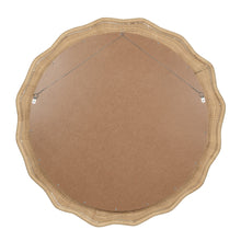 Scalloped Wicker Round Wall Mirror, Diameter 39.5 in, Natural - product view 7