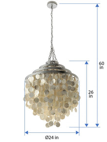 Round Chandelier with Round Capiz - product view 4