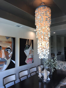 Round King Size Chandelier with Round Capiz - product view 6