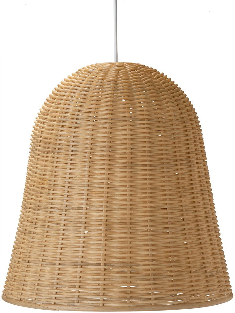 Wicker Bell Pendant Lamp, Natural Brown - product view 1