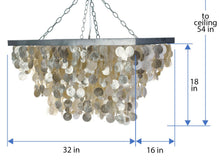 Rectangular Capiz Seashell Rain Drop Pendant Lamp - product view 4