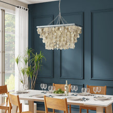 Rectangular Capiz Seashell Rain Drop Pendant Lamp - product view 2