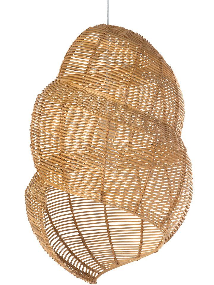 Wicker Coiled Shell Pendant Lamp, Handwoven, Diameter 17.5 x 16.5 x 27 inch, Natural Brown - product view 1