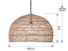 Luhu Open Weave Cane Rib Dome Pendant Lamp, Natural - product view 4