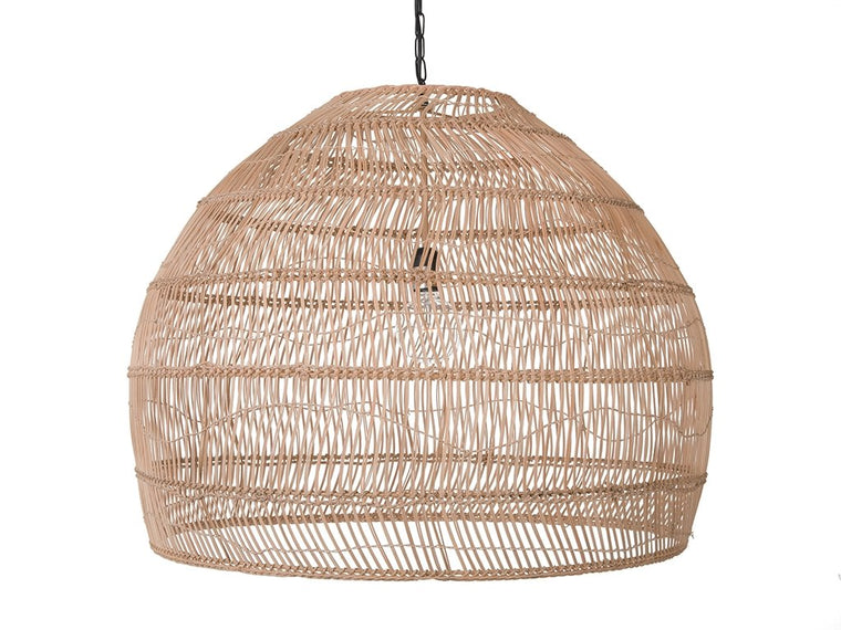 Luhu Open Weave Cane Rib Bell Pendant Lamp, Extra Large, Natural - product view 1