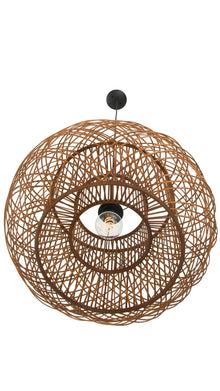 Bamboo Crisscross Pendant Lamp, Rustic Brown - product view 7