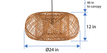 Bamboo Crisscross Pendant Lamp, Rustic Brown - product view 4