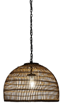 Luhu Open Weave All Weather Cane Rib Outdoor Dome Pendant Lamp - product view 3