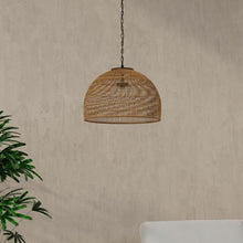 Luhu Open Weave All Weather Cane Rib Outdoor Dome Pendant Lamp - product view 8
