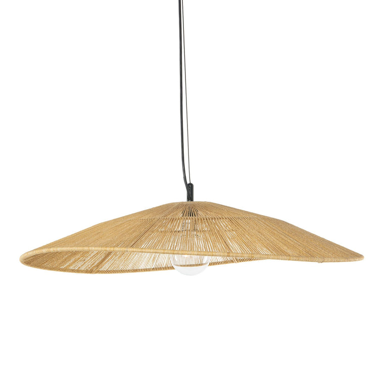 Round Open Weave 31 in. Pringle Pendant Lamp in Paper Rope , Natural - product view 1